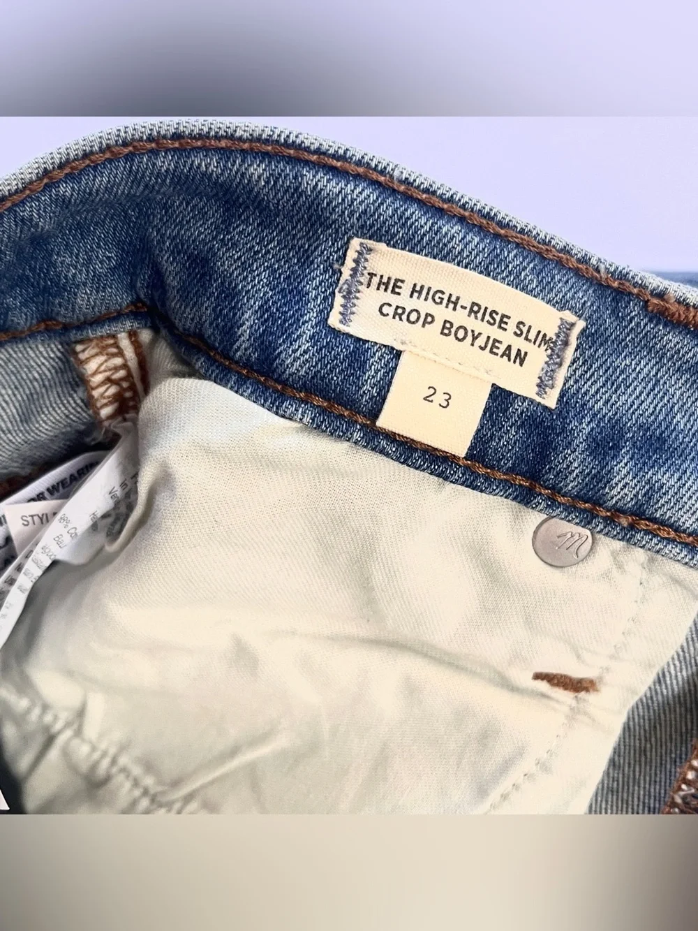 New Madewell Women’s The High-Rise Slim Crop Boyjean in Elkhart Wash (23)